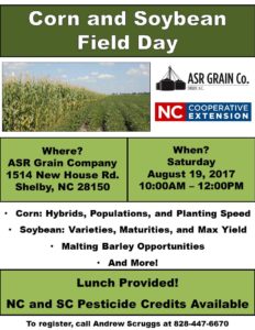 Cover photo for 2017 Southwest Piedmont Corn and Soybean Field Day