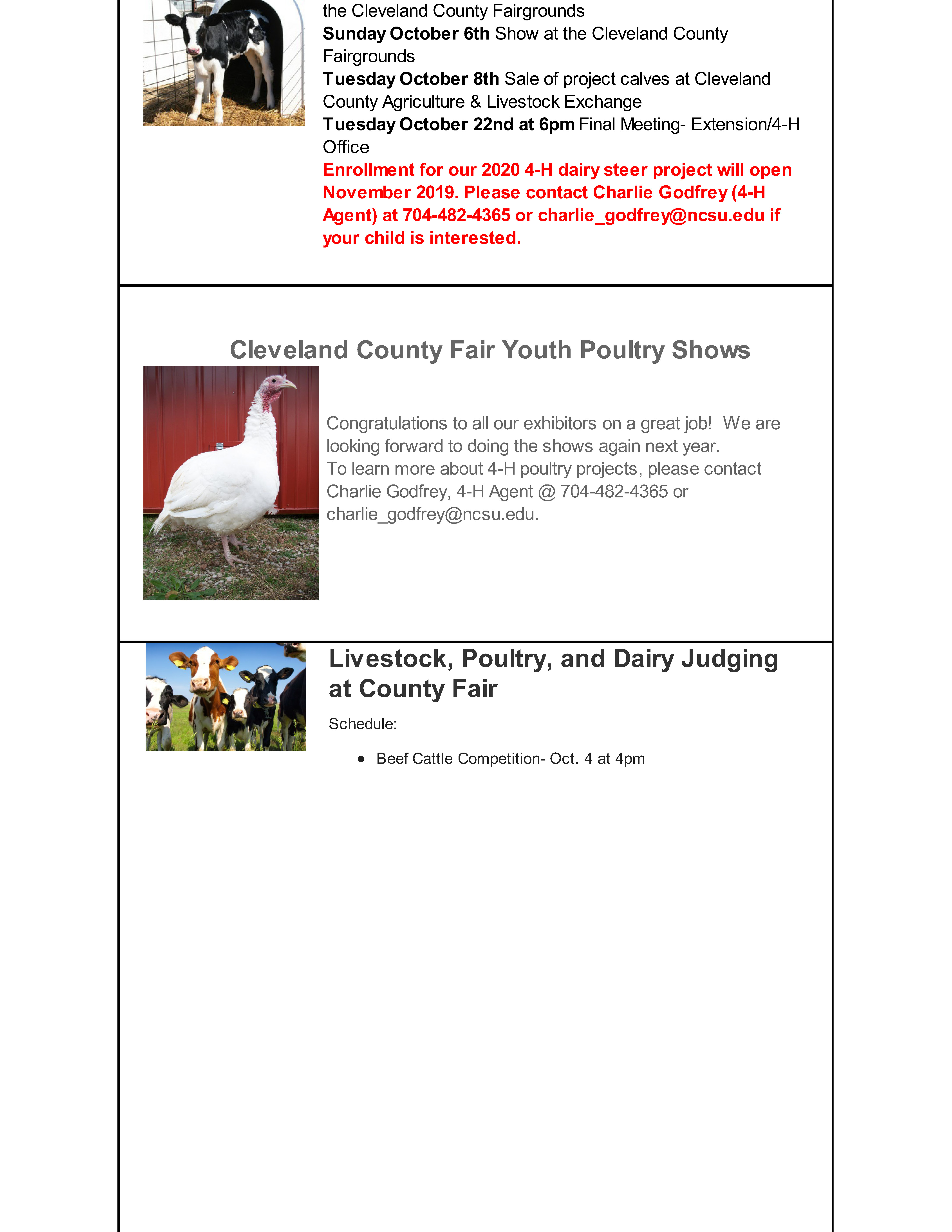 Cleveland County 4-H Newsletter page 2