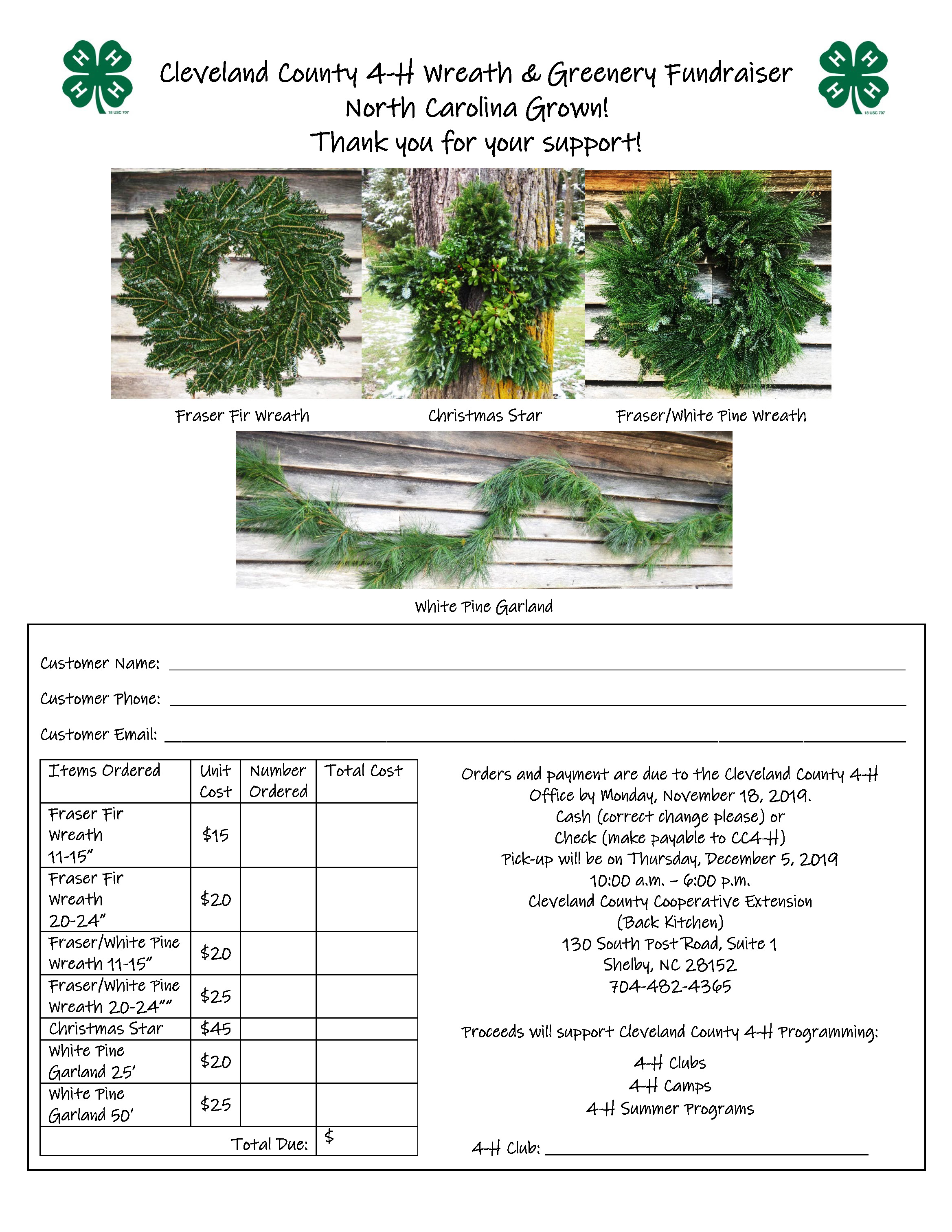 Wreath sale flyer