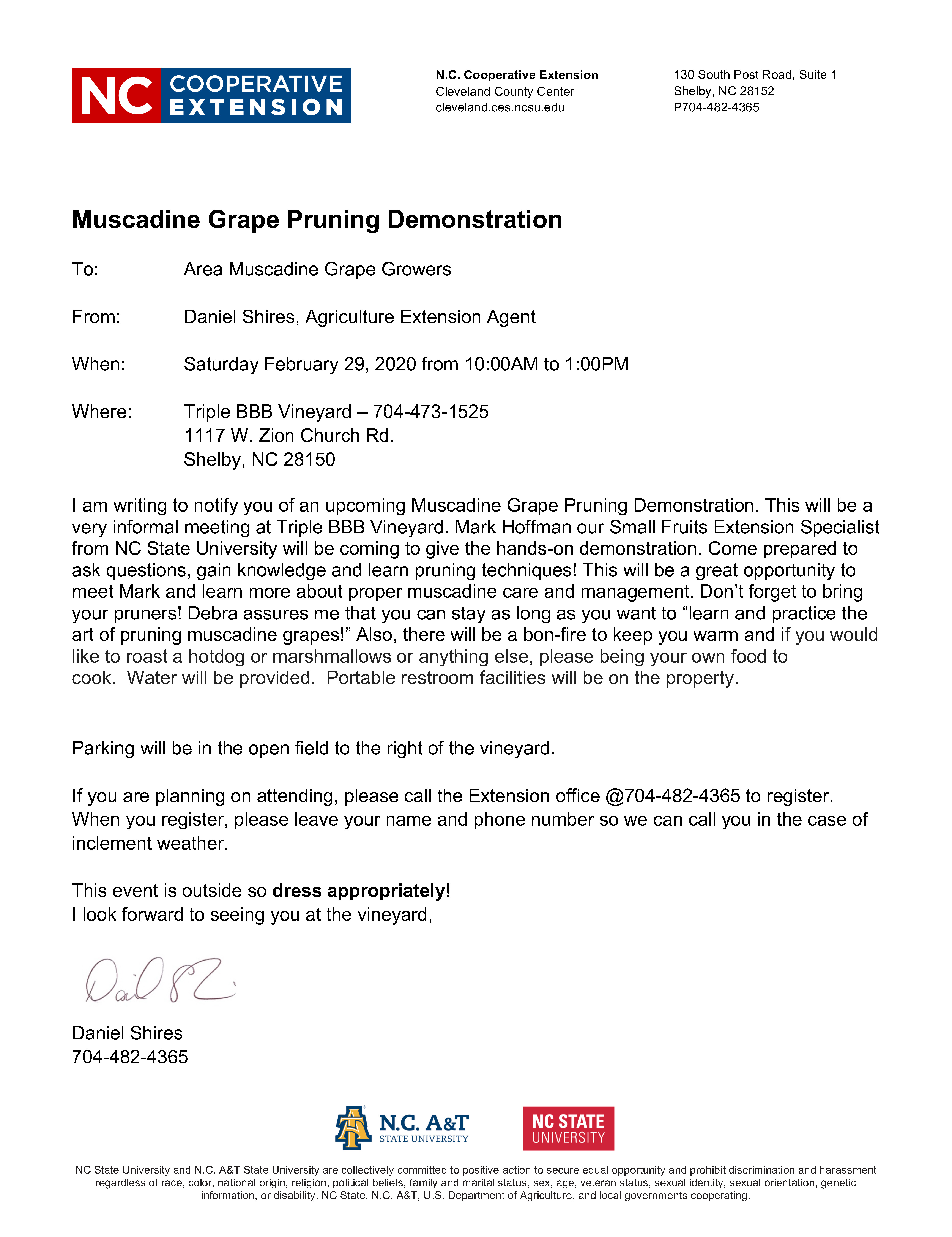 Grape Pruning Invitation