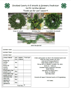 4-H Wreath Fundraiser Flyer