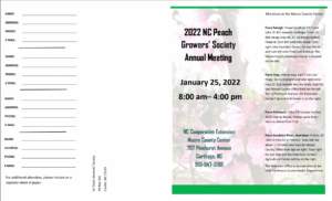 The NC Peach Growers Society Annual meeting brochure