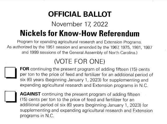 Nickles for Know-How Referendum Official Ballot