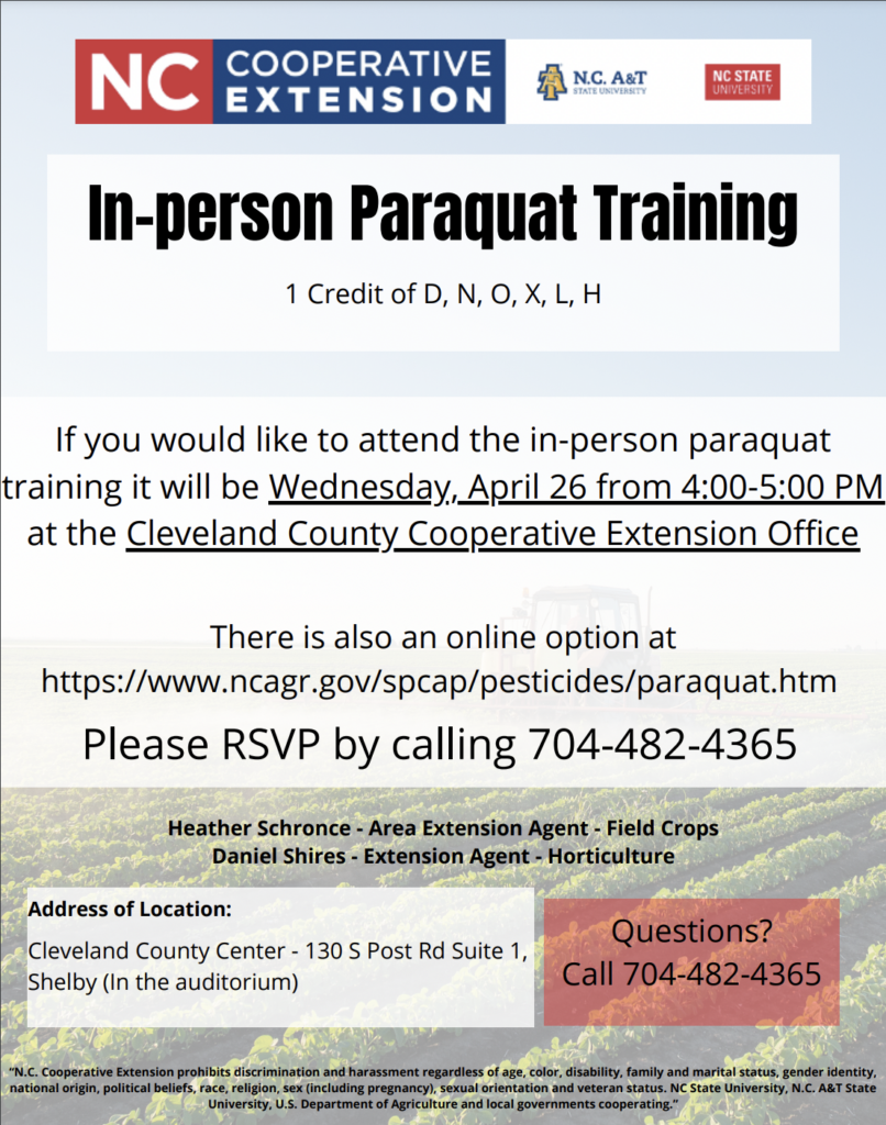 In-person Paraquat Training