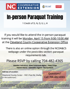 Cover photo for 2024 In-Person Paraquat Training