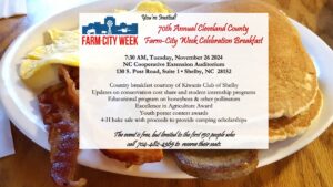 Cover photo for 70th Annual Cleveland County Farm-City Celebration Breakfast!