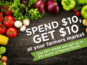 Spend $10, Get $10 at your Farmers Market